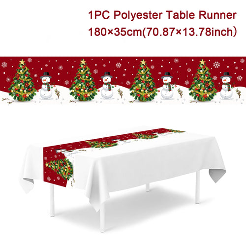 Christmas Polyester Table Runner Merry Christmas Decoration For Home