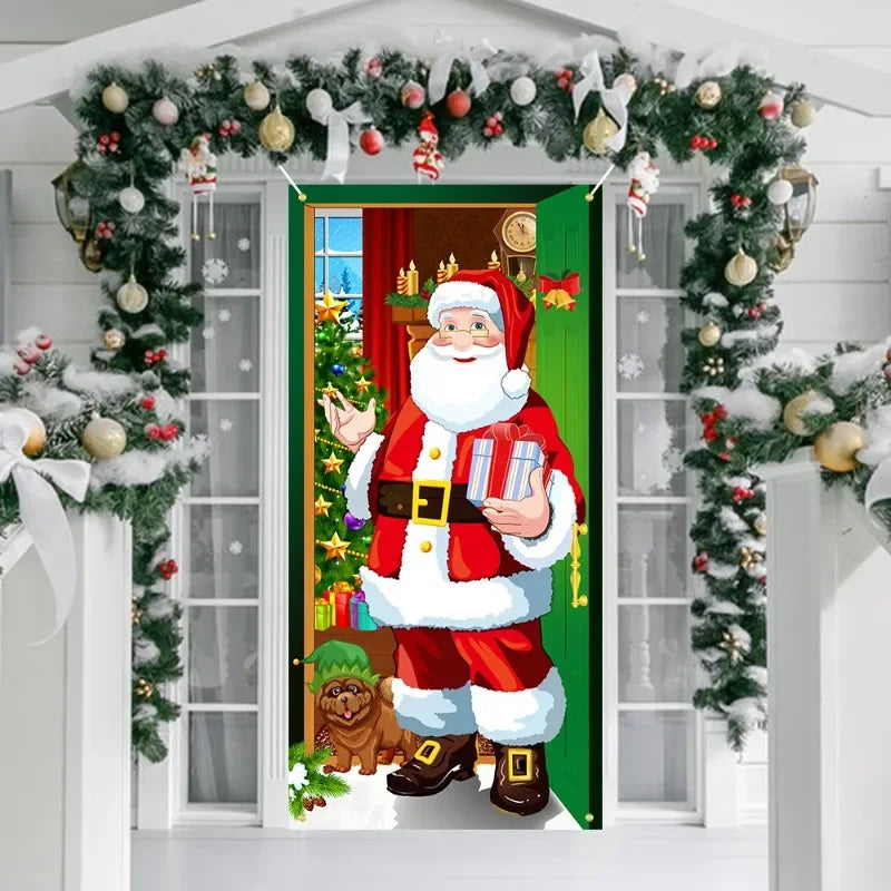 New Year Christmas Background Decoration Hanging Cloth Christmas Door