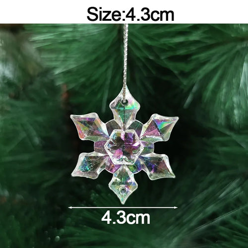 5pcs Christmas Home Decorations Crystal Acrylic Ornaments Snowflake