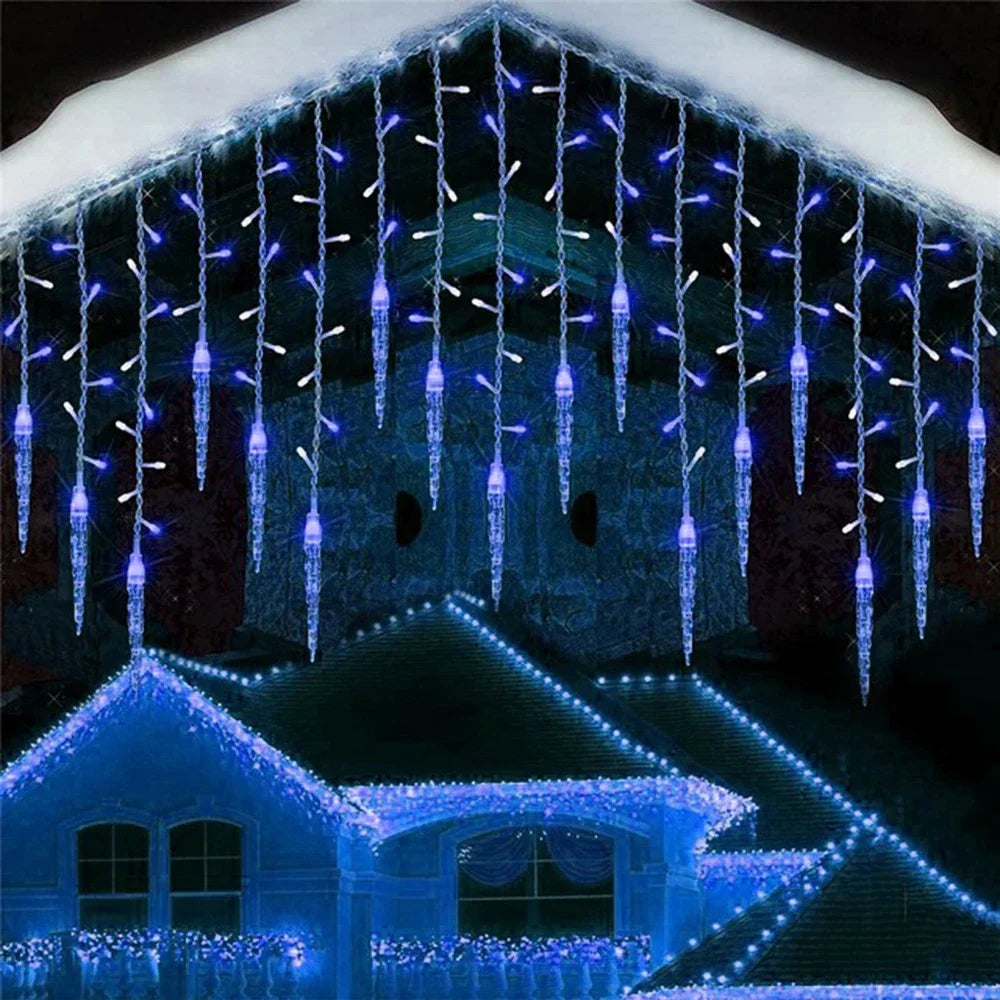 3M LED Curtain Icicle String Lights Christmas Garland Waterfall