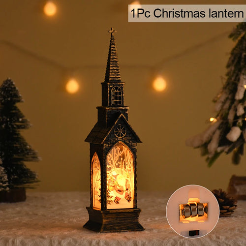 2024 Christmas LED Night Light Santa Claus Snowman Lantern Lamp Table