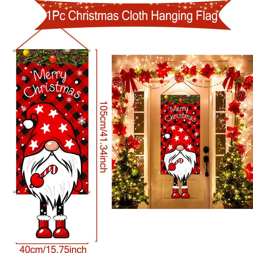 Christmas Hanging Flag Porch Door Banner Christmas Decorations For