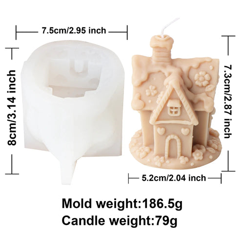 3D Christmas House Candle Silicone Mold DIY Creative Cabin Log Cabin