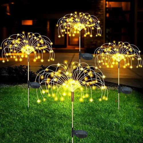 Outdoor LED Firework Lights Waterproof Solar Garland Light Garden Xmas