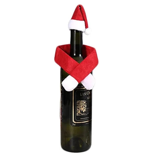 Creative Christmas Wine Bottle Set Golden Velvet Dress Wine Bottle