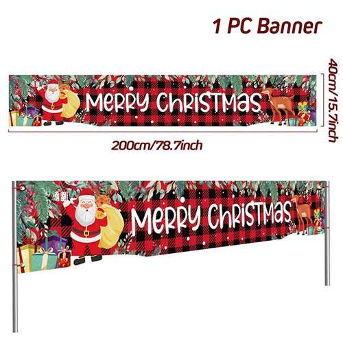 Christmas Outdoor Banner Flag Merry Christmas Decoration for Home 2023