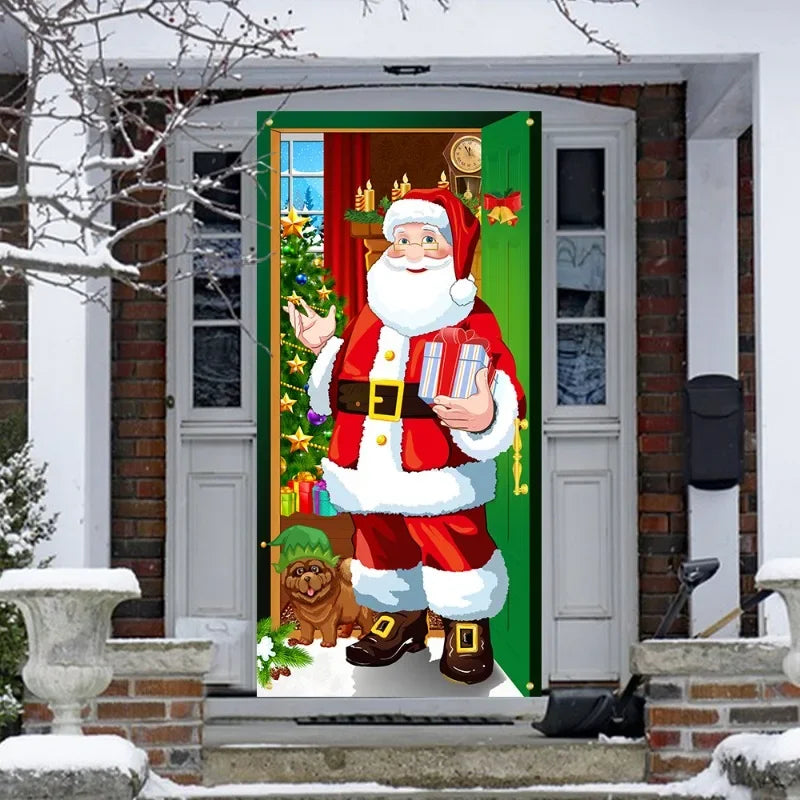 New Year Christmas Background Decoration Hanging Cloth Christmas Door