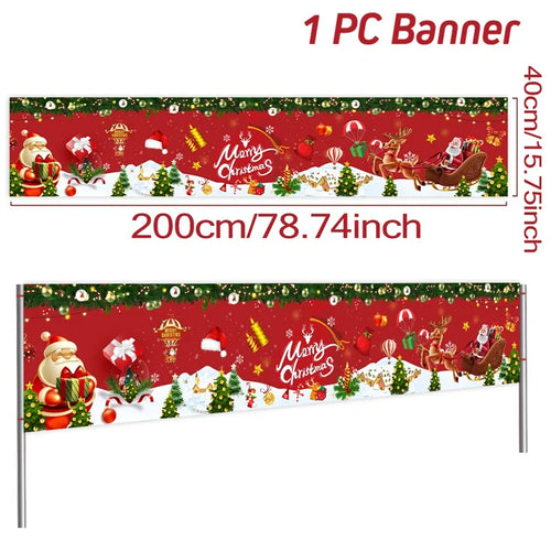 Christmas Outdoor Banner Flag Merry Christmas Decoration for Home 2023