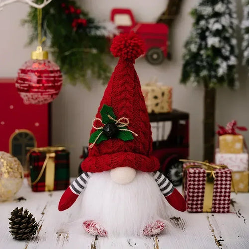 Glowing Knitted Gnome Doll with Led Night Light Christmas Decorations