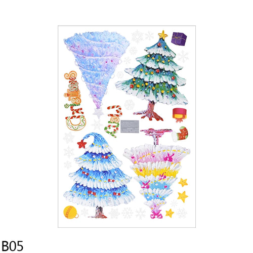 Christmas Tree Windows Stickers Glass Decal Decoration Xmas Tree