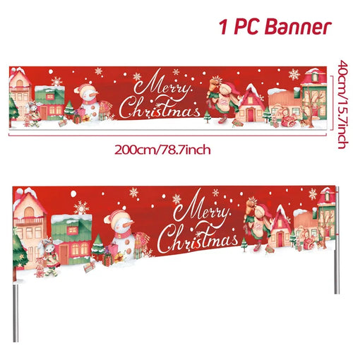 Christmas Outdoor Banner Flag Merry Christmas Decoration for Home 2023