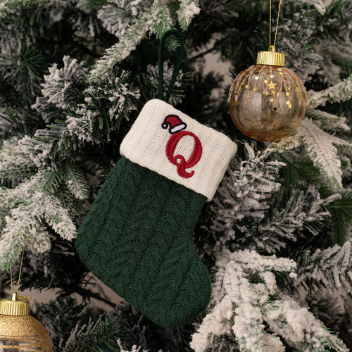 Christmas ornaments letter knitted socks Embroidered puppy footprint