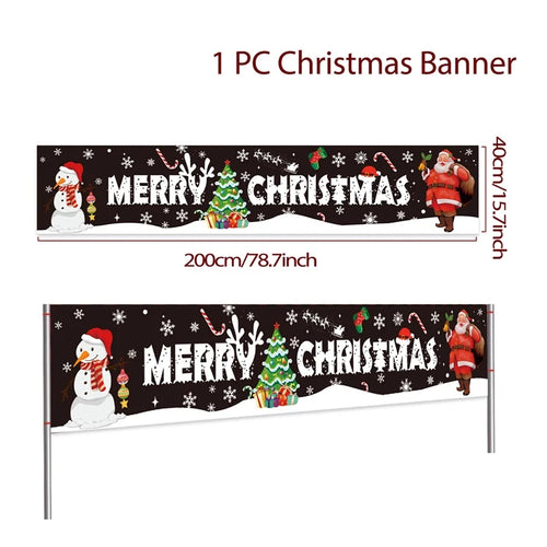 Christmas Outdoor Banner Flag Merry Christmas Decoration for Home 2023