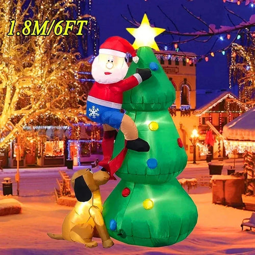 Backpack Santa Claus Christmas Decoration Inflatable Toys With LED