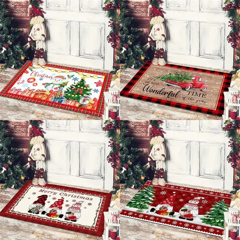 Christmas Decoration Floor Mat Entrance Door Bedroom Bath Toilet Anti