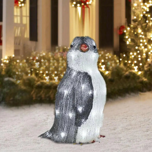 2024 Christmas Garden Decoration Light Penguin Acrylic 50 LED Lamp