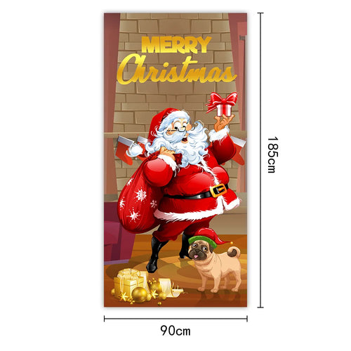 New Year Christmas Background Decoration Hanging Cloth Christmas Door