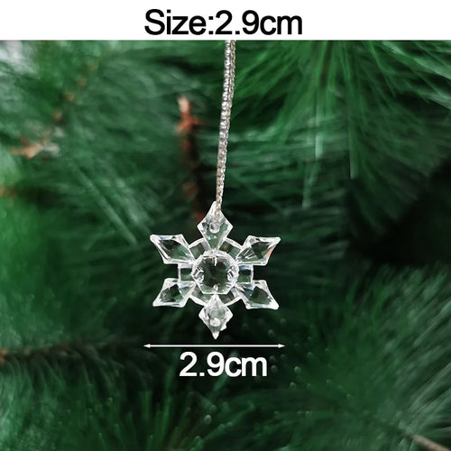 5pcs Christmas Home Decorations Crystal Acrylic Ornaments Snowflake