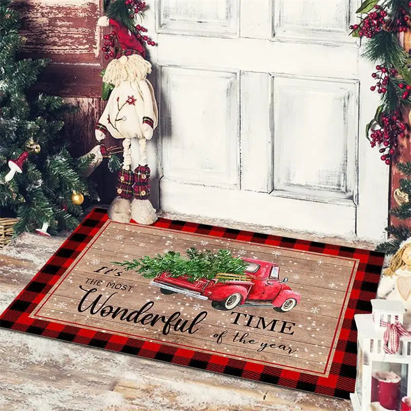 Christmas Decoration Floor Mat Entrance Door Bedroom Bath Toilet Anti