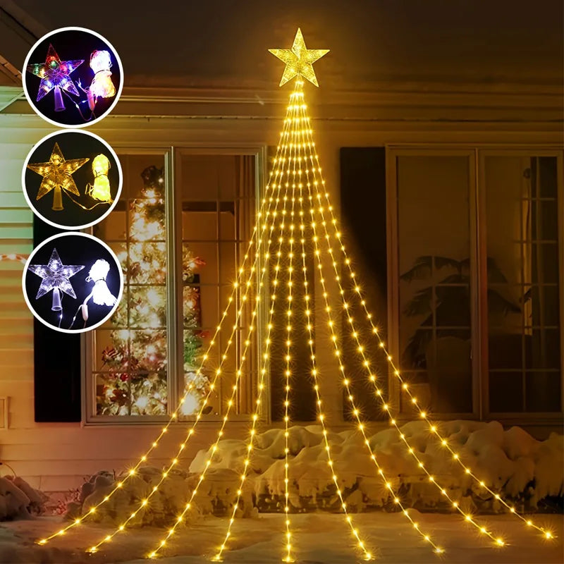 LED Star Waterfall Lights Christmas Decorations String Lights