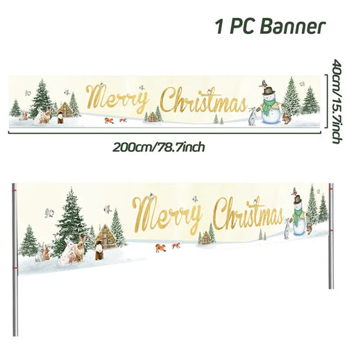 Christmas Outdoor Banner Flag Merry Christmas Decoration for Home 2023