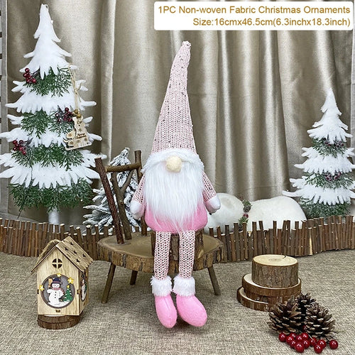 Santa Claus Doll Chirstmas Decorations Home 2024 Decor Table Elk Doll