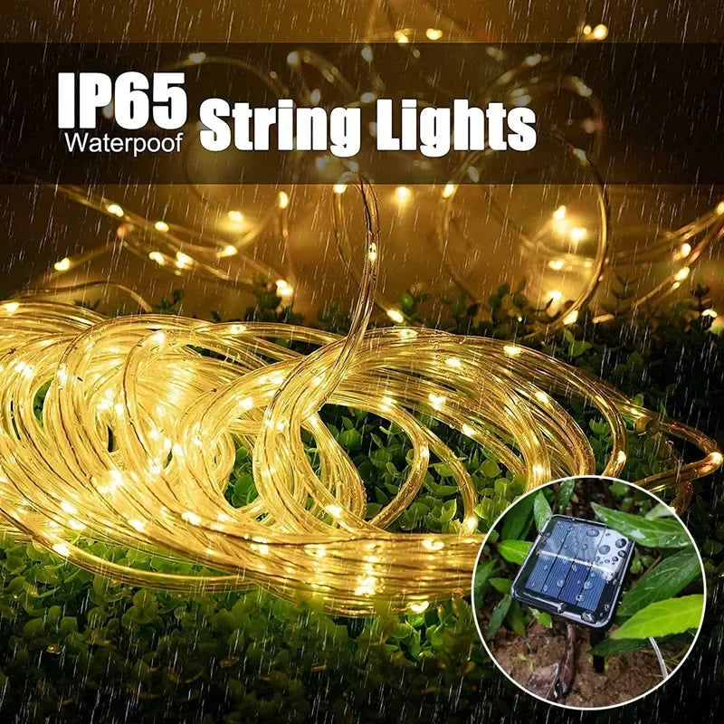 300LED Solar Rope Strip Light Outdoor Waterproof Fairy Light Strings