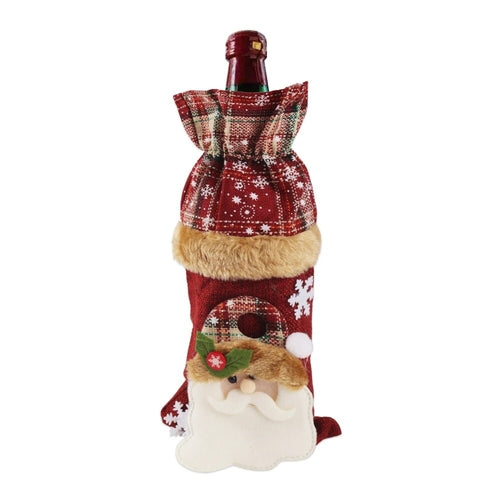 Creative Christmas Wine Bottle Set Golden Velvet Dress Wine Bottle