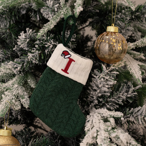 Christmas ornaments letter knitted socks Embroidered puppy footprint