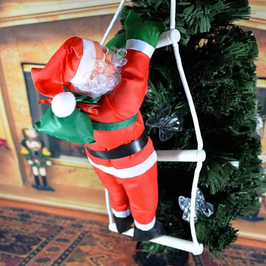 Santa Claus Climbing Ladder Ornaments Xmas Tree Santa Claus Climbing