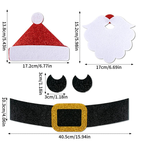 Christmas Door Window Stickers Felt Cloth Cartoon Snowman Santa Claus