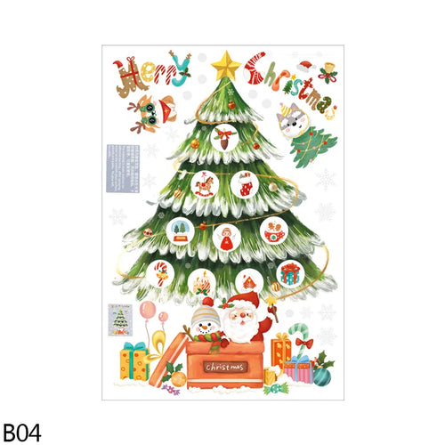 Christmas Tree Windows Stickers Glass Decal Decoration Xmas Tree