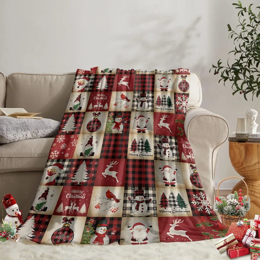 Christmas Soft Throw Blanket Soft Lightweight Flannel Fleece Blanket