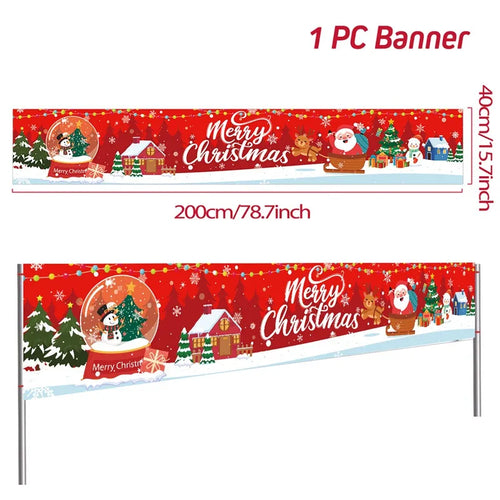 Christmas Outdoor Banner Flag Merry Christmas Decoration for Home 2023