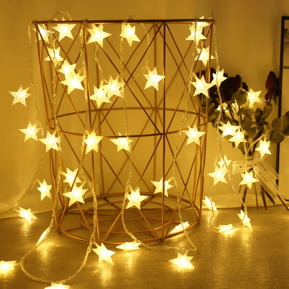 LED String Lights Outdoor Star Chain Lights Garland Lights Bulb Fairy