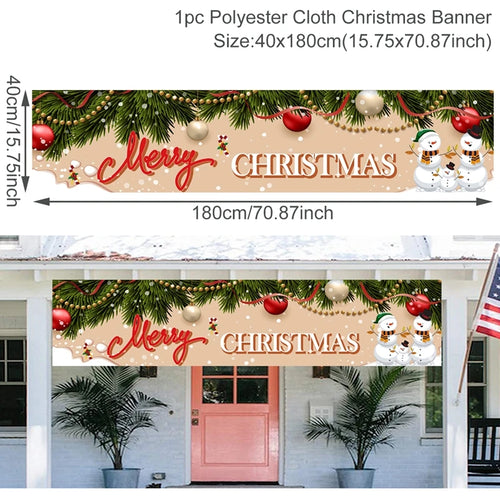 Christmas Outdoor Banner Flag Merry Christmas Decoration for Home 2023