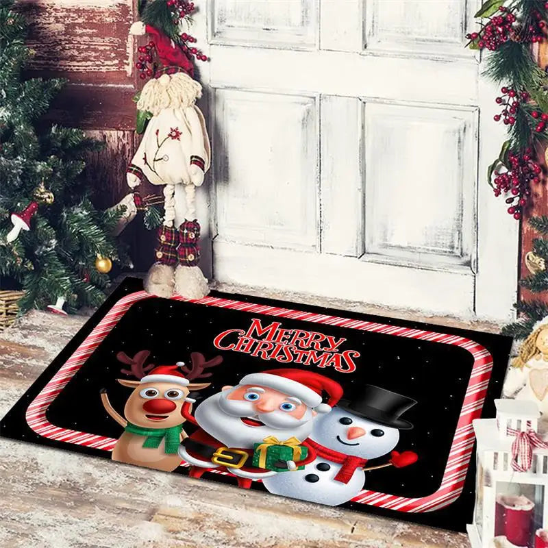 Christmas Decoration Floor Mat Entrance Door Bedroom Bath Toilet Anti