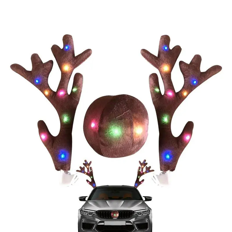 LED Glowing Antlers Christmas Car Decoration Auto Truck Costume