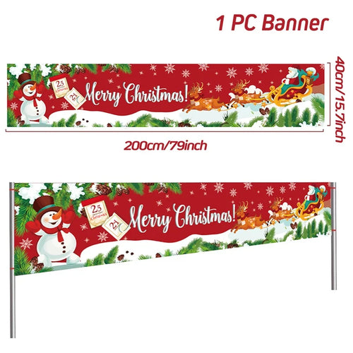 Christmas Outdoor Banner Flag Merry Christmas Decoration for Home 2023