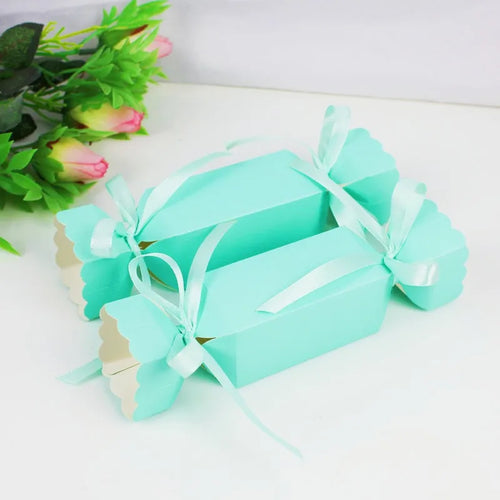 10pcs Candy Box For Christmas With Ribbons DIY Sweets Chocolate