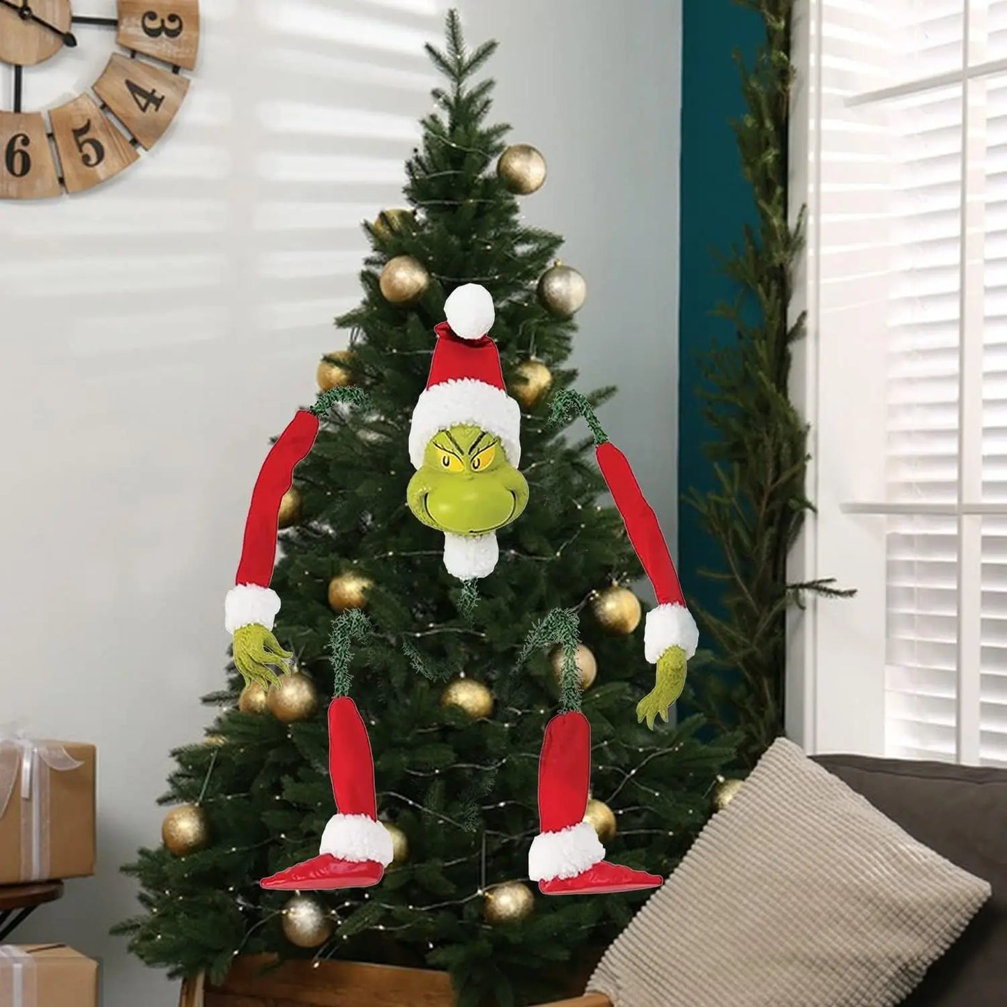 Hot Selling Christmas Tree Grinch Ornaments Funny Green Hair Monster