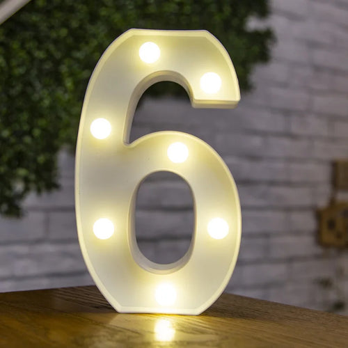 Alphabet Letter LED Lights Luminous Number Lamp Decor  Battery Night