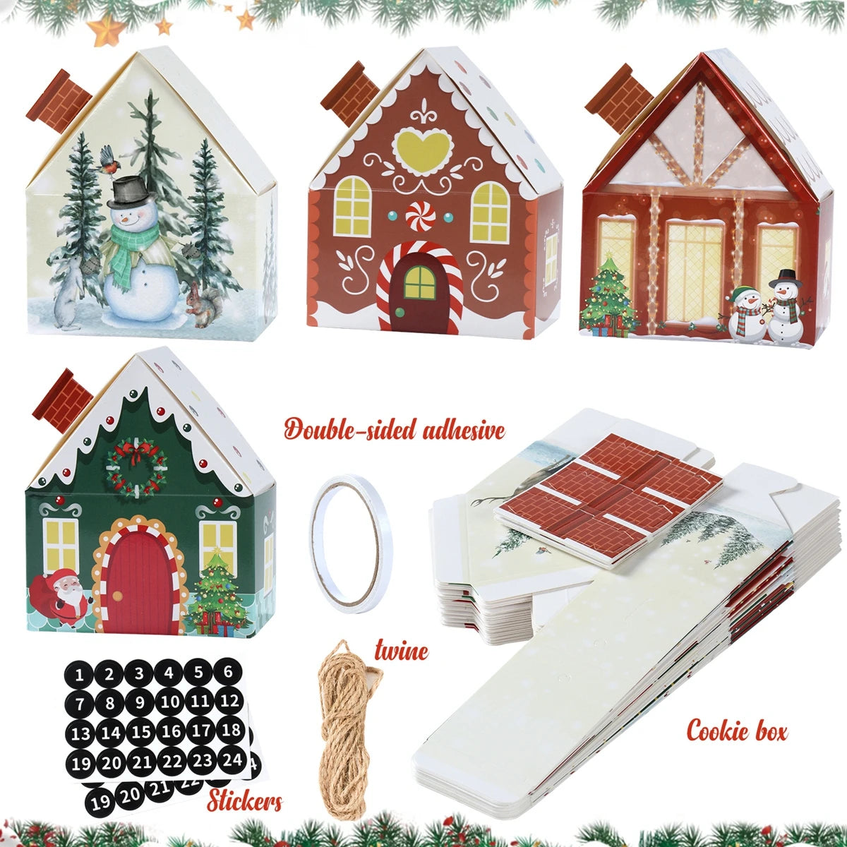 Christmas Gingerbread House Candy Box Merry Christmas Decoration For