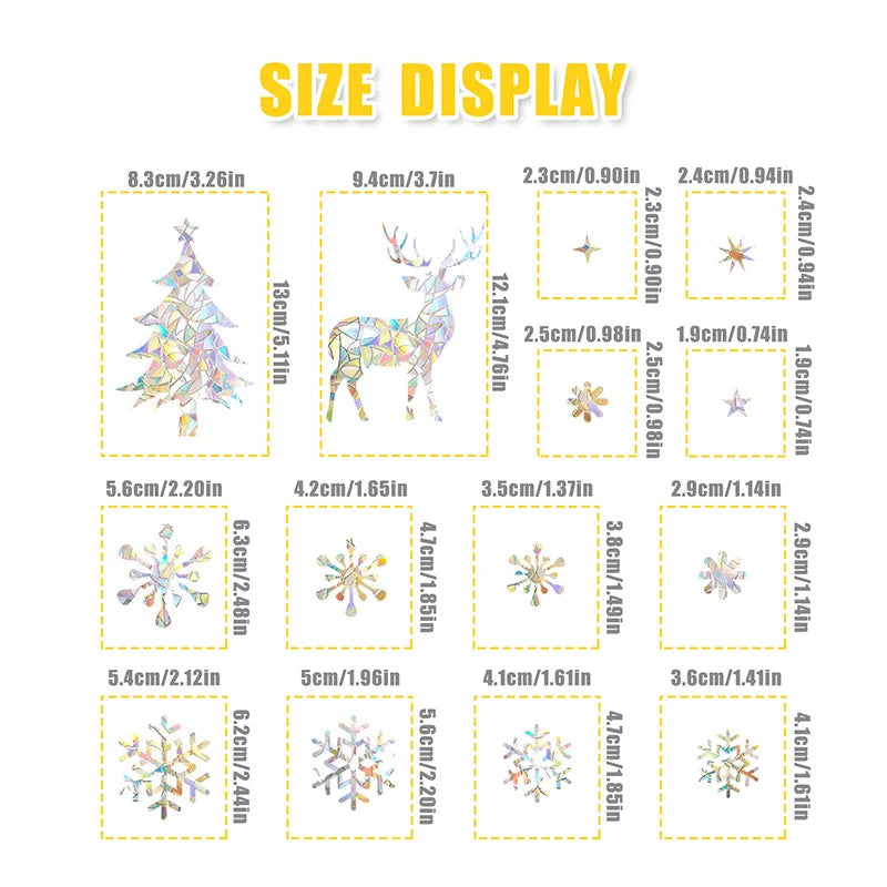 Chrismas window decoration laser static sticker cartoon christmas tree