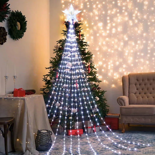 LED Star Waterfall Lights Christmas Decorations String Lights