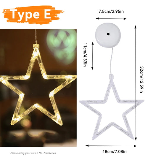 1 Piece Christmas Decoration Light Led String Light Bell Elk Star