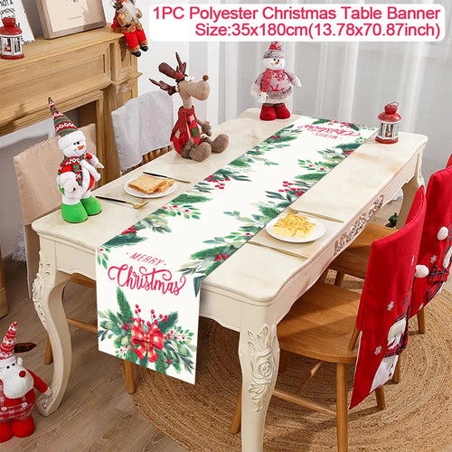 Christmas Polyester Table Runner Merry Christmas Decoration For Home