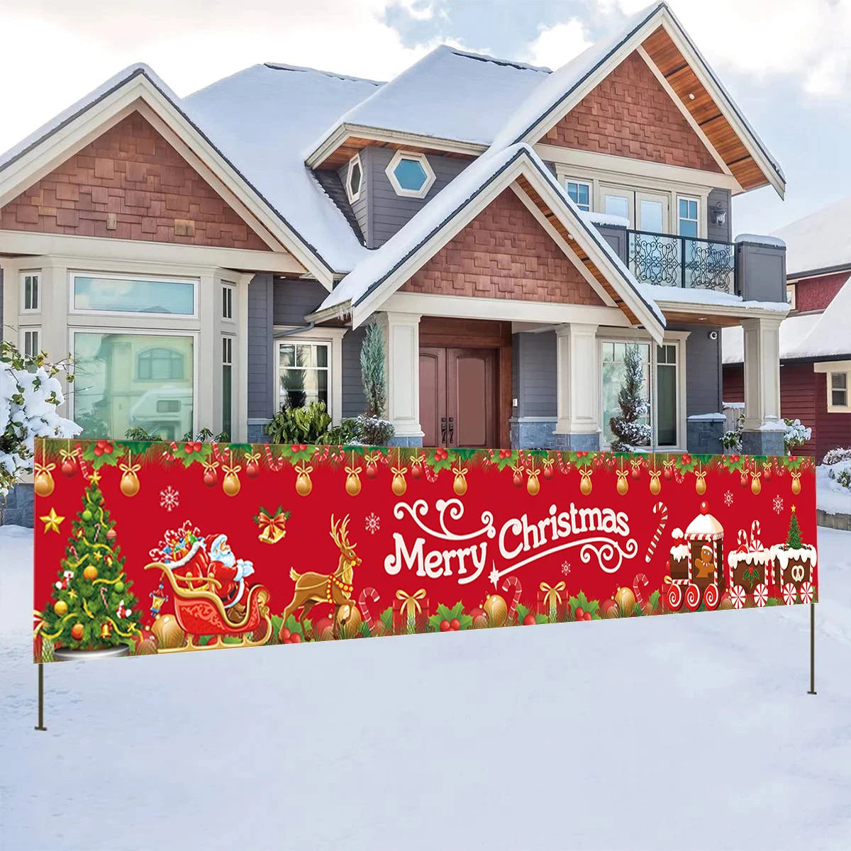 Christmas Outdoor Banner Flag Merry Christmas Decoration for Home 2023