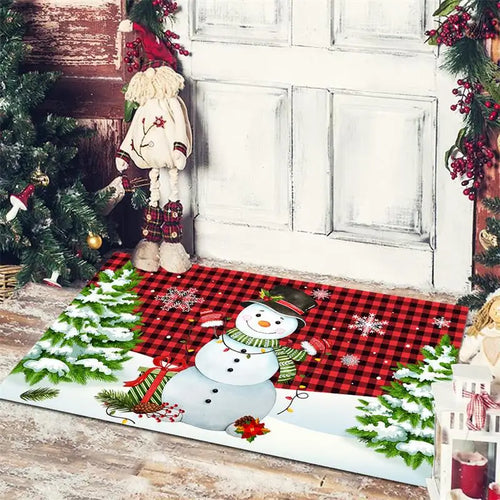 Christmas Decoration Floor Mat Entrance Door Bedroom Bath Toilet Anti