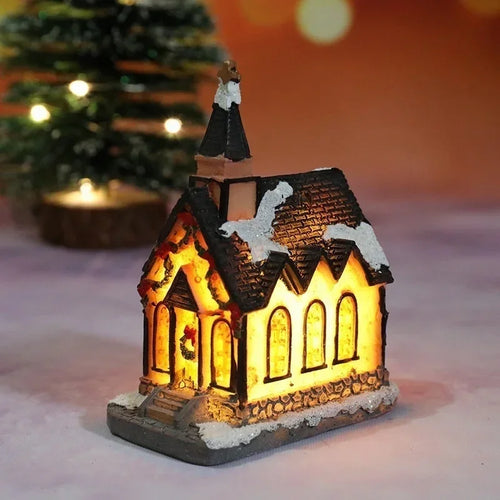 Christmas New Christmas Decorations Resin Small House Micro Landscape